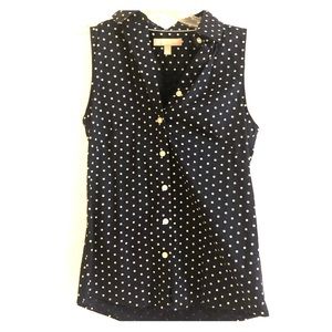 Sleeveless Banana Republic polka dot blouse